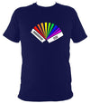 Rainbow Melodeon Music T-shirt - T-shirt - Navy - Mudchutney