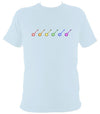 Rainbow of Banjos T-shirt - T-shirt - Light Blue - Mudchutney