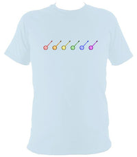 Rainbow of Banjos T-shirt - T-shirt - Light Blue - Mudchutney