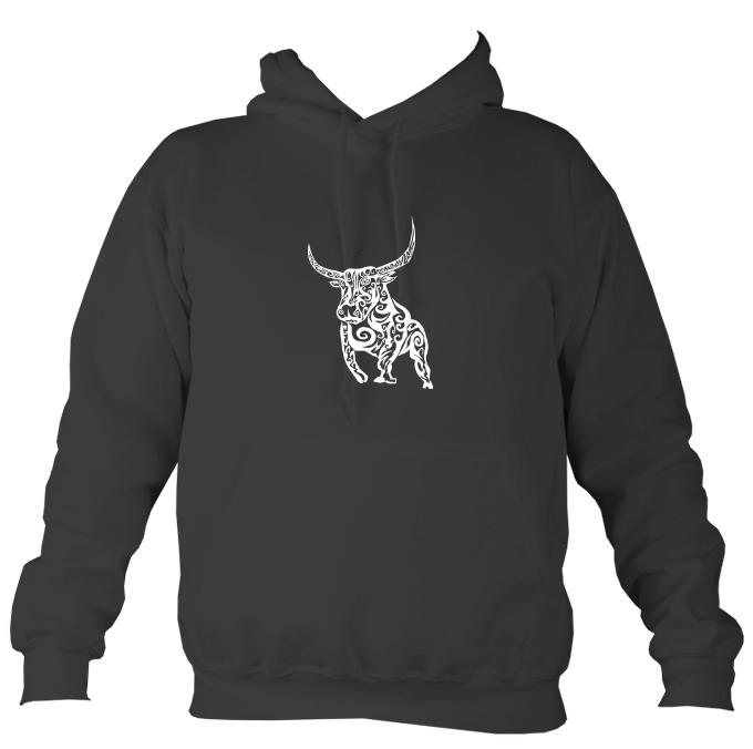 Tribal Bull Hoodie-Hoodie-Storm grey-Mudchutney