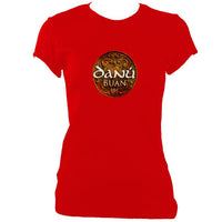 update alt-text with template Danú Buan Womens Fitted T-shirt - T-shirt - Red - Mudchutney