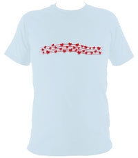 Hearts Musical Stave T-shirt - T-shirt - Light Blue - Mudchutney