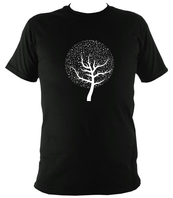 Musical Notes Tree T-shirt - T-shirt - Black - Mudchutney