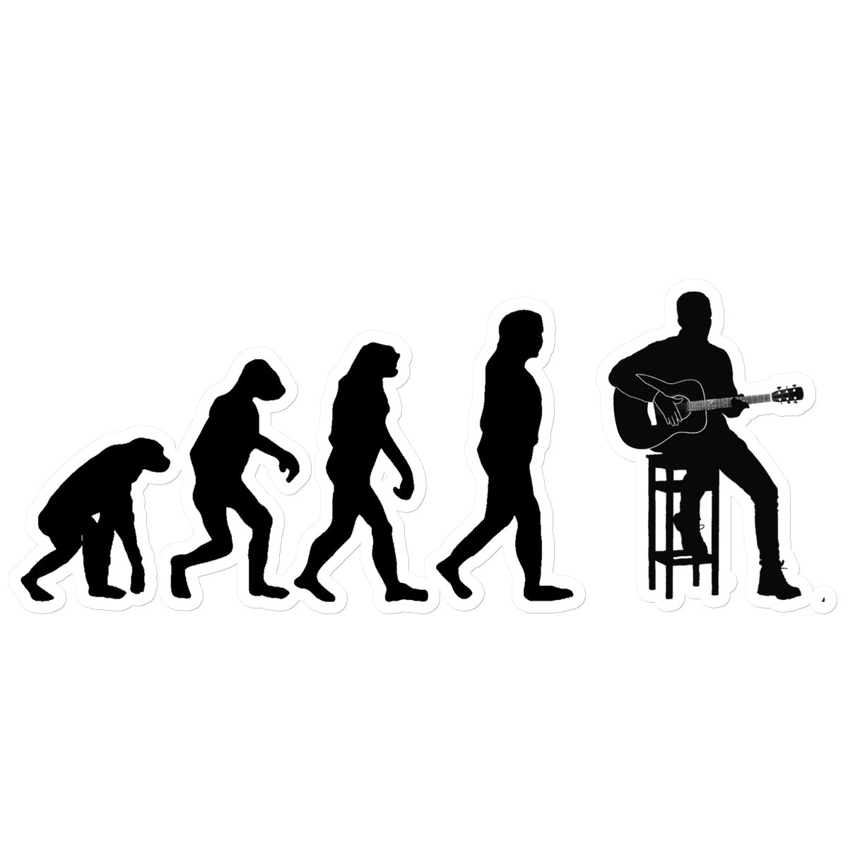 Evolution of Guitar Players Sticker