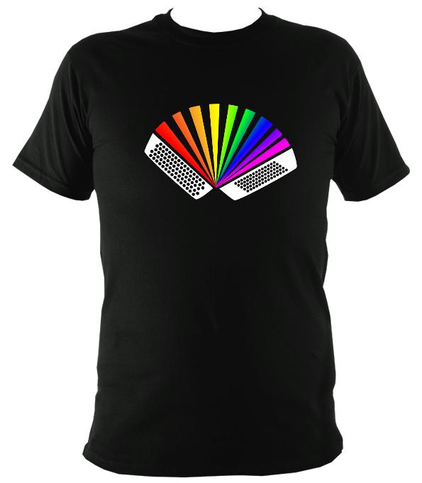 Rainbow Chromatic Accordion T-shirt - T-shirt - Black - Mudchutney
