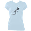 update alt-text with template Tribal Style Gecko Ladies Fitted T-shirt - T-shirt - Light Blue - Mudchutney