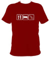 Eat, Sleep, Play Fiddle T-shirt - T-shirt - Cardinal Red - Mudchutney