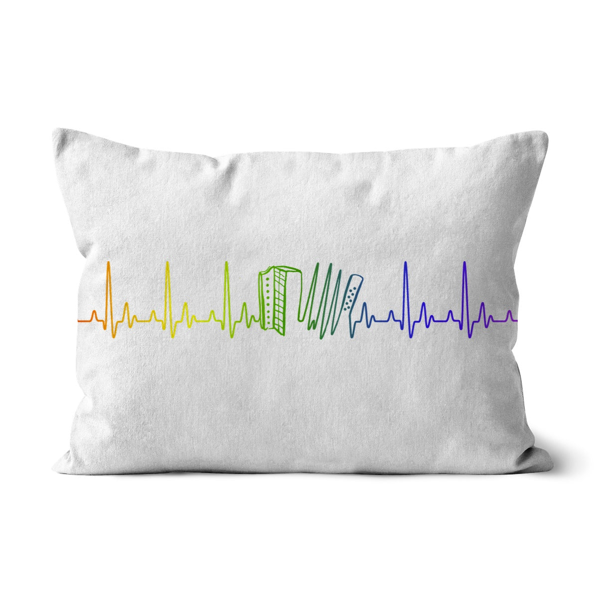 Rainbow Heartbeat Melodeon Cushion