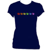 update alt-text with template Rainbow of Concertinas Ladies Fitted T-shirt - T-shirt - Navy - Mudchutney