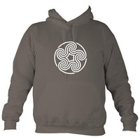 Celtic Five Spiral Pentagon Design Hoodie-Hoodie-Mocha brown-Mudchutney