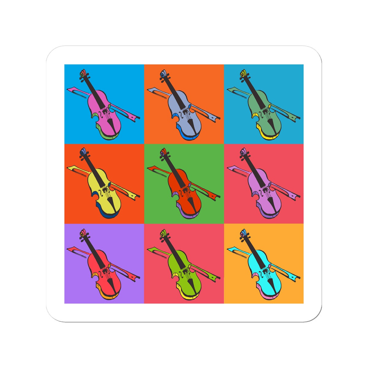 Warhol Style Fiddles Sticker