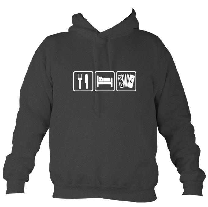 Eat, Sleep, Play Melodeon Hoodie-Hoodie-Charcoal-Mudchutney