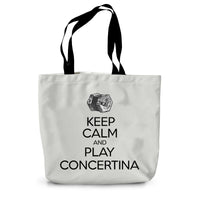 Keep Calm & Play English Concertina Canvas Tote Bag