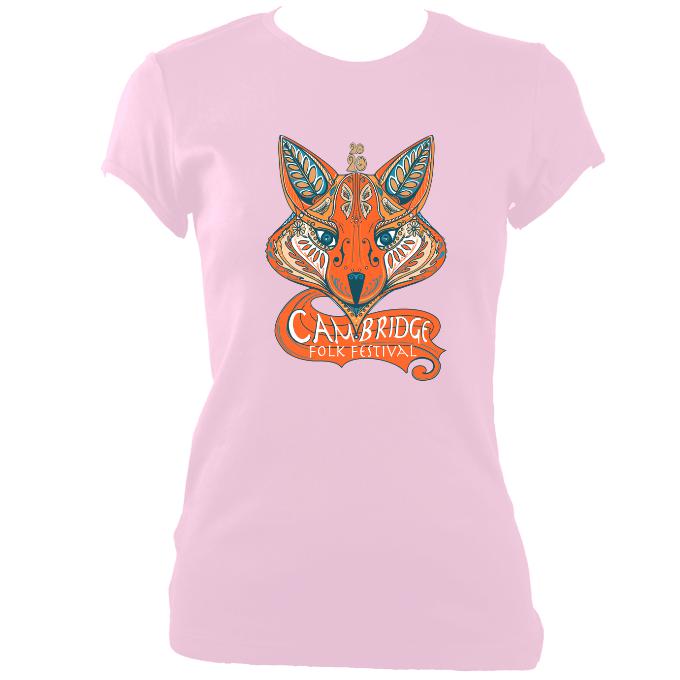 update alt-text with template Cambridge Folk Festival - Design 7 - Women's Fitted T-shirt - T-shirt - White - Mudchutney