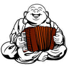 Accordion Playing  Buddha Sticker