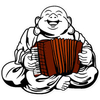 Accordion Playing  Buddha Sticker