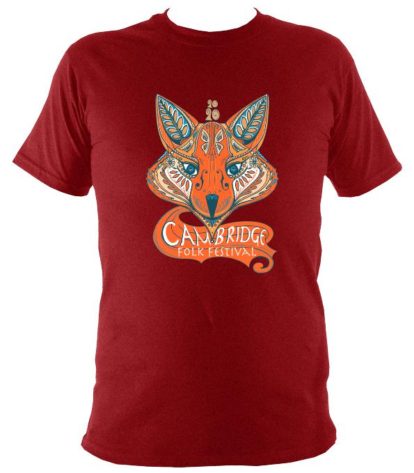 Cambridge Folk Festival - Design 7 - T-shirt - T-shirt - Antique Cherry Red - Mudchutney