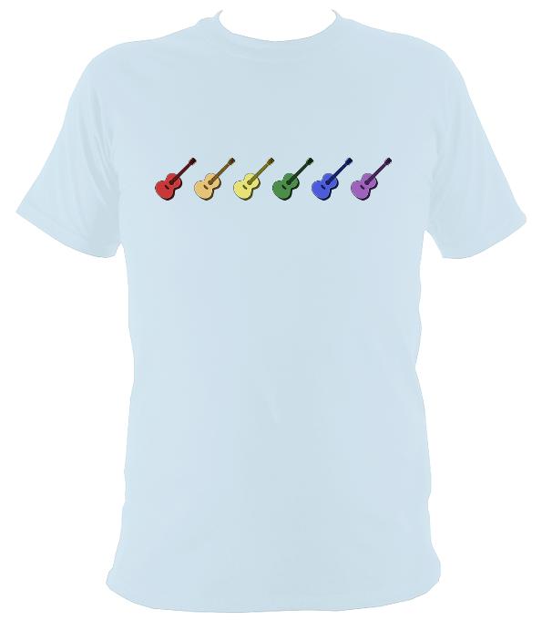 Rainbow of Coloured Guitars T-Shirt - T-shirt - Light Blue - Mudchutney