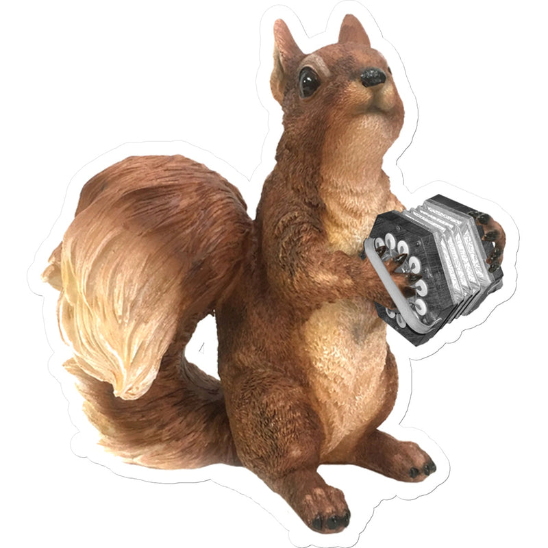 Concertina Playing Squirrel Sticker