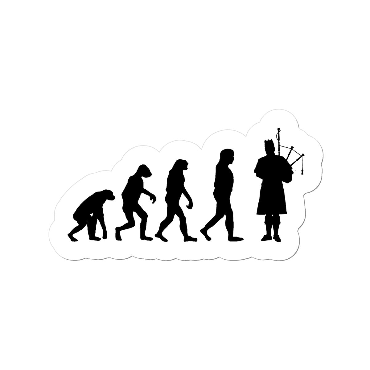 Evolution of Bagpipe Players Sticker