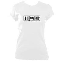 Eat, Sleep, Play Accordion Ladies Fitted T-shirt-Women's fitted t-shirt-Mudchutney