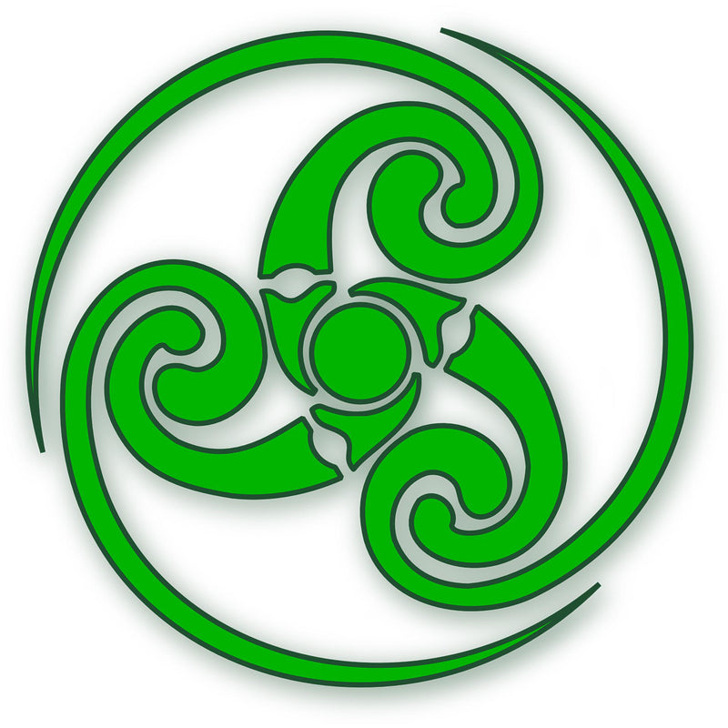 Green Swirly Style Celtic Tribal Spiral T-Shirt - T-shirt - - Mudchutney