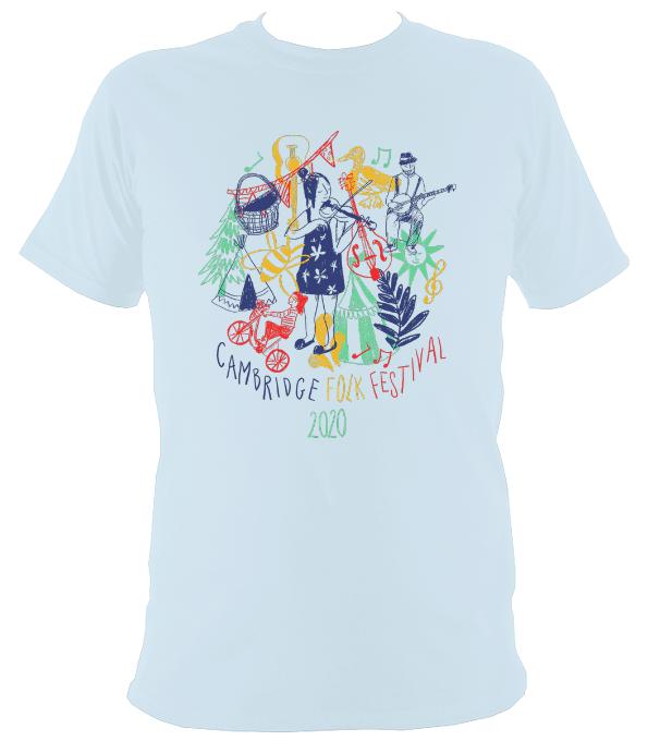 Cambridge Folk Festival - Design 9 - T-shirt - T-shirt - Light Blue - Mudchutney