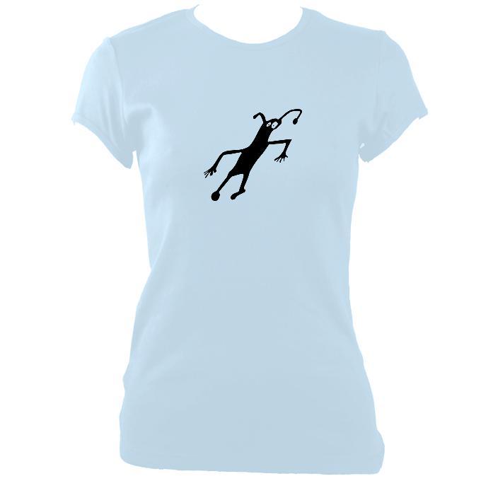 update alt-text with template Caveman Painting Ladies Fitted T-shirt - T-shirt - Light Blue - Mudchutney