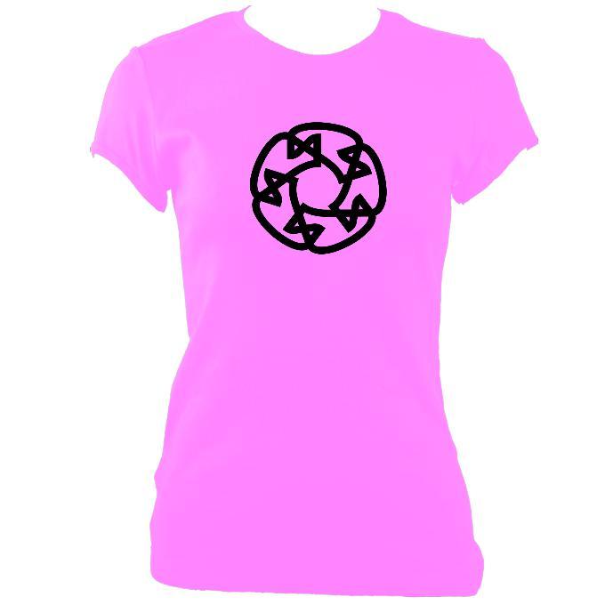 update alt-text with template Celtic Wheel Ladies Fitted T-shirt - T-shirt - Azalea - Mudchutney