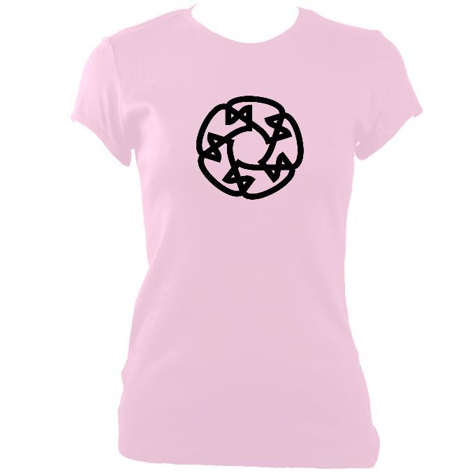update alt-text with template Celtic Wheel Ladies Fitted T-shirt - T-shirt - Light Pink - Mudchutney