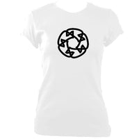 update alt-text with template Celtic Wheel Ladies Fitted T-shirt - T-shirt - White - Mudchutney