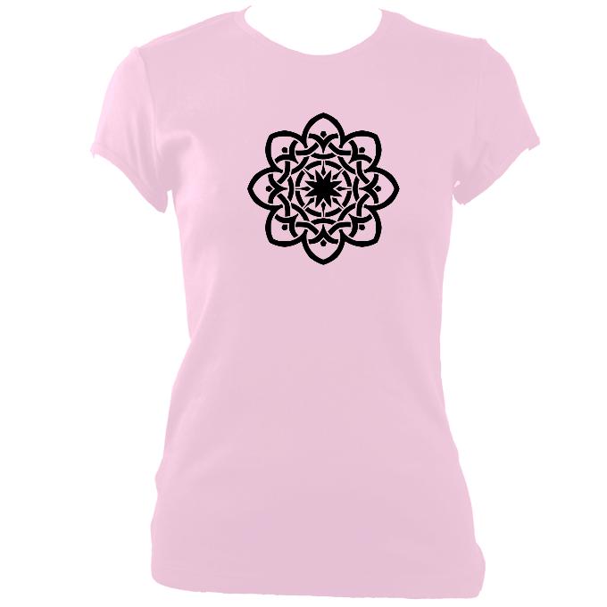 update alt-text with template Celtic Flower Ladies Fitted T-shirt - T-shirt - Light Pink - Mudchutney