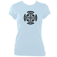 update alt-text with template Celtic Round Ladies Fitted T-shirt - T-shirt - Light Blue - Mudchutney