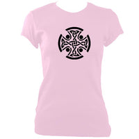 update alt-text with template Celtic Round Ladies Fitted T-shirt - T-shirt - Light Pink - Mudchutney