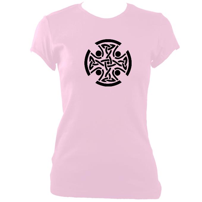 update alt-text with template Celtic Round Ladies Fitted T-shirt - T-shirt - Light Pink - Mudchutney