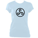 update alt-text with template Celtic Triple Spiral Ladies Fitted T-shirt - T-shirt - Light Blue - Mudchutney