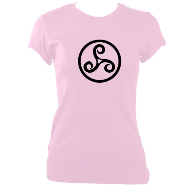 update alt-text with template Celtic Triple Spiral Ladies Fitted T-shirt - T-shirt - Light Pink - Mudchutney