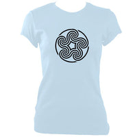 update alt-text with template Celtic Five Spiral Ladies Fitted T-shirt - T-shirt - Light Blue - Mudchutney