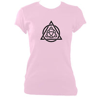 update alt-text with template Celtic Triqueta Ladies Fitted T-shirt - T-shirt - Light Pink - Mudchutney