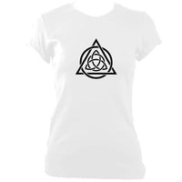 update alt-text with template Celtic Triqueta Ladies Fitted T-shirt - T-shirt - White - Mudchutney