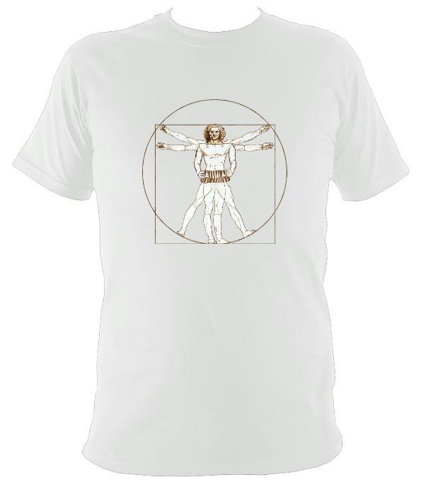 Da Vinci Vitruvian Man Playing Concertina T-Shirt - T-shirt - White - Mudchutney