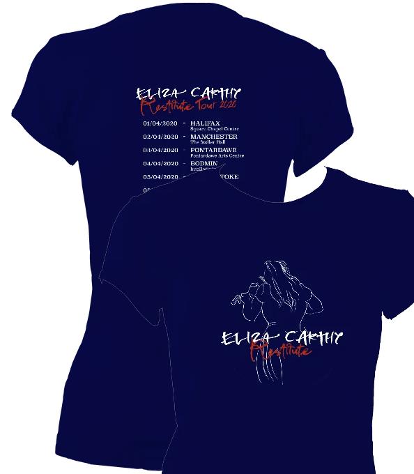 update alt-text with template Eliza Carthy Restitute Tour 2020 Ladies Fitted T-shirt - T-shirt - Navy - Mudchutney