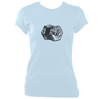 update alt-text with template English Concertina Ladies Fitted T-shirt - T-shirt - Light Blue - Mudchutney