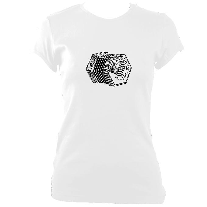 update alt-text with template English Concertina Ladies Fitted T-shirt - T-shirt - White - Mudchutney