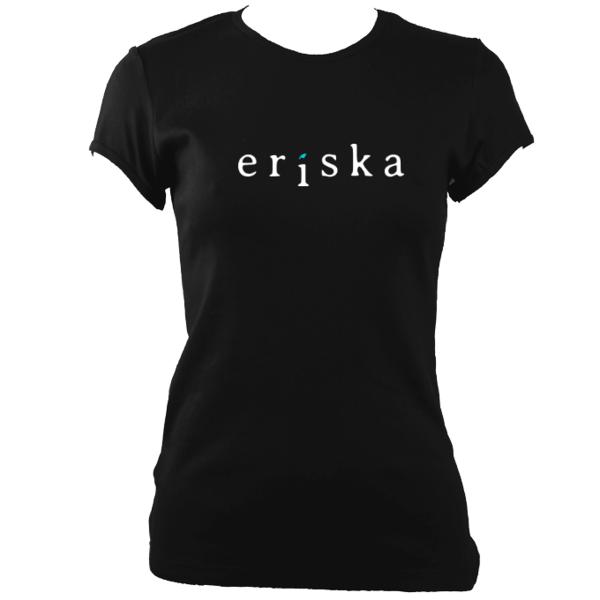 update alt-text with template Eriska Ladies Fitted T-shirt - T-shirt - Black - Mudchutney