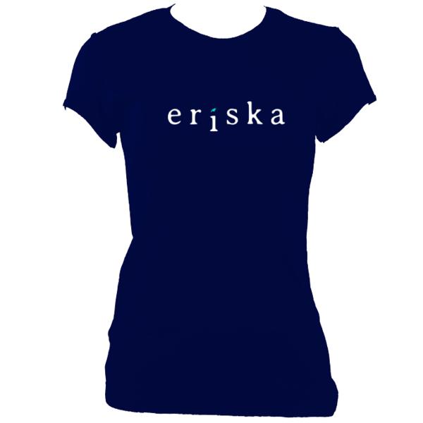update alt-text with template Eriska Ladies Fitted T-shirt - T-shirt - Navy - Mudchutney