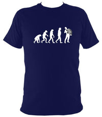 Evolution of Accordion Players T-shirt - T-shirt - Navy - Mudchutney