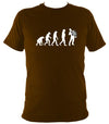 Evolution of Accordion Players T-shirt - T-shirt - Brown - Mudchutney