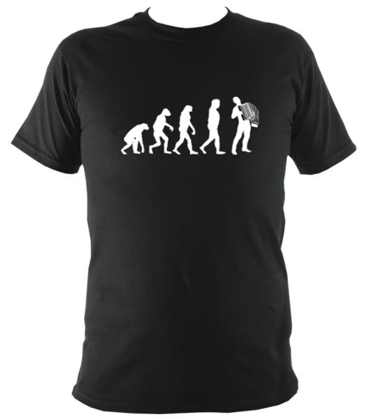 Evolution of Accordion Players T-shirt - T-shirt - Forest Green - Mudchutney