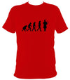 Evolution of Bagpipe Players T-shirt - T-shirt - Red - Mudchutney